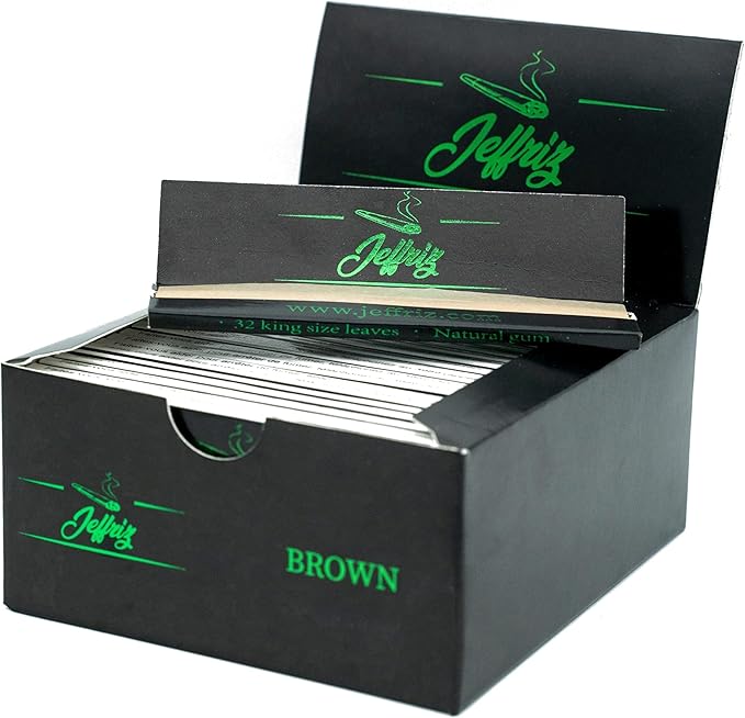 50 paquets de 32 feuilles à rouler slim Feuille à Rouler Slim King Size Non Blanchies – Jeffriz Brown